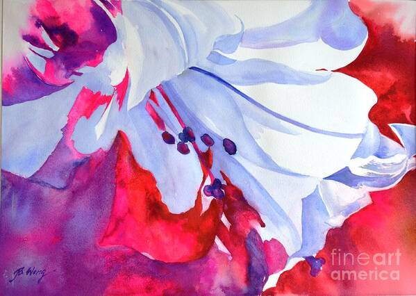 Lily Art Print featuring the painting Splash of summer by Betty M M Wong