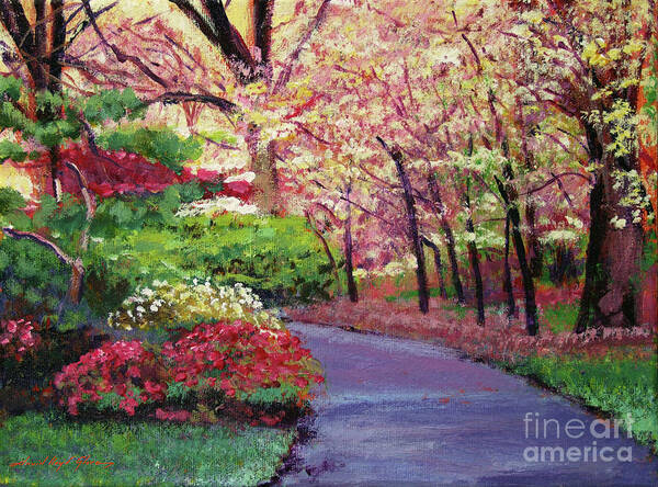 Pathways Art Print featuring the painting Spring Blossoms Impressions by David Lloyd Glover