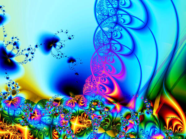 Fractal Art Print featuring the digital art Spring Breezes by Claire Bull