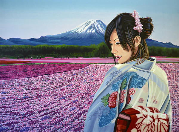 Japan Art Print featuring the painting Spring in Japan by Paul Meijering