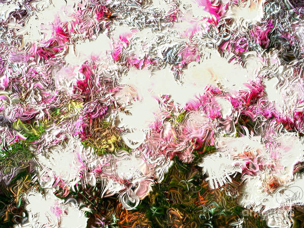 Spring Tulip Tree Landscape Pretty Beautiful Craig Walters Art Photo Photograph Photographic Artist A An The Pink White Abstract Surreal Impressionist Painting Oil Simulated Trees Woods Seasons Art Print featuring the digital art Spring Tulip Tree by Craig Walters