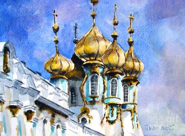 St Petersburg Art Print featuring the painting St Petersburg Russia by John West