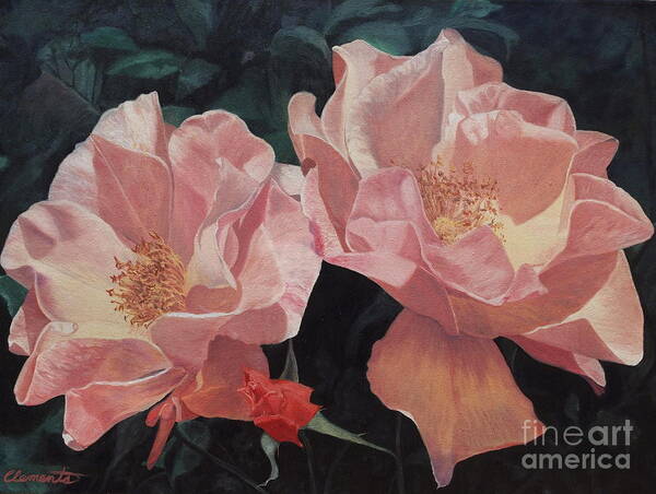 Flowers Art Print featuring the painting Stagelight by Barbara Barber
