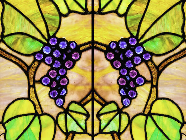 Stained Glass Art Print featuring the photograph Stained Glass Grapes 03 by Jim Dollar
