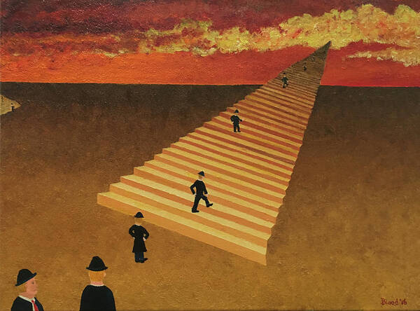 Surrealism Art Print featuring the painting Stairway to Heaven by Thomas Blood
