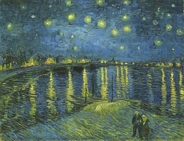 Starry Night Art Print featuring the painting Starry Night Over the Rhone Van Gogh 1888 by Movie Poster Prints