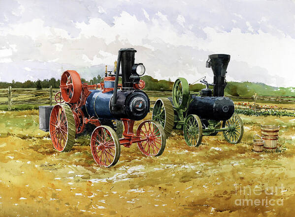 Steam Era Art Print featuring the painting Steam Era by William Band