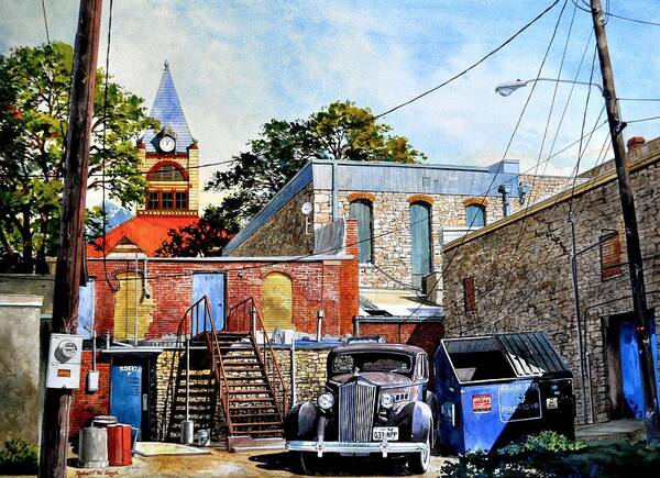Watercolor Art Print featuring the painting Stephenville Alley by Robert W Cook