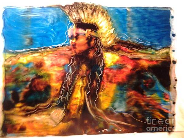 Native American Native Indegineous Aboriginal First Nation Dance Spirituality Art Print featuring the painting Stepping into the Soul by FeatherStone Studio Julie A Miller