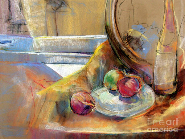 Pastel Painting Art Print featuring the painting Still Life with Onions by Daun Soden-Greene