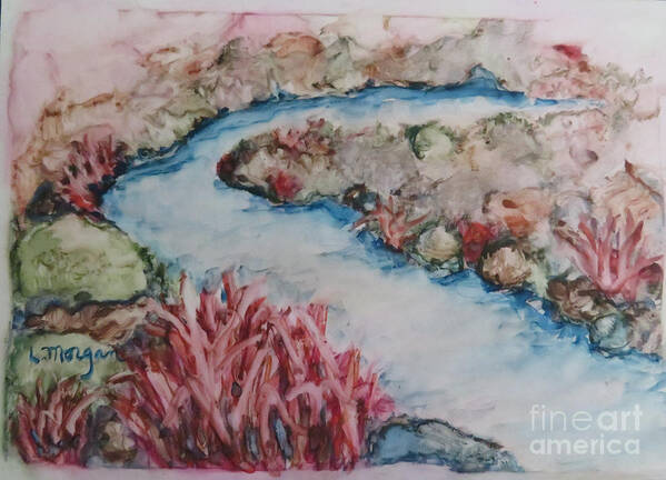 River Art Print featuring the painting Stream of Dreams by Laurie Morgan