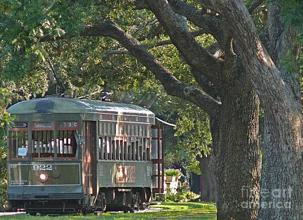 New Orleans Art Print featuring the photograph Streetcar Under the Oak Trees by Jeanne Woods
