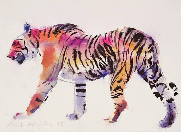 Tiger Art Print featuring the painting Stripey by Mark Adlington