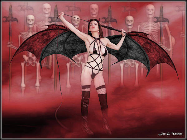 Fantasy Art Print featuring the photograph Succubus And Army by Jon Volden