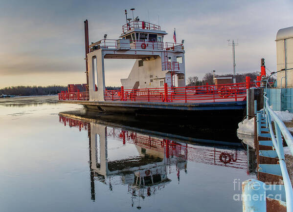 Ship Art Print featuring the photograph Sugar Island Ferry Reflections -6582 by Norris Seward