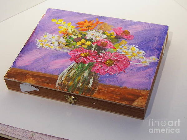 #cigarboxart #cigarbox Art Print featuring the painting Summer Flowers by Francois Lamothe