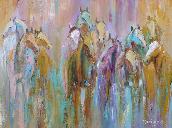 Horse Art Print featuring the painting Summer Heat by Cher Devereaux