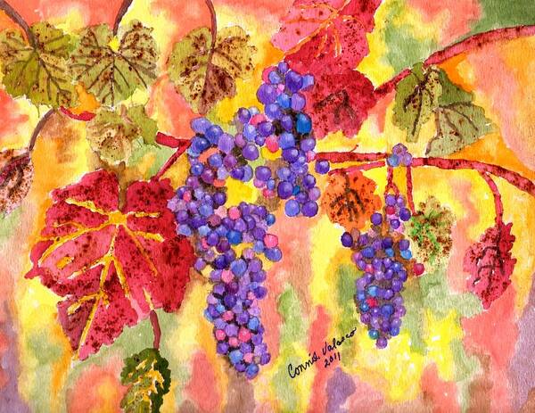 Purple Grapes Art Print featuring the painting Summers Fullest by Connie Valasco