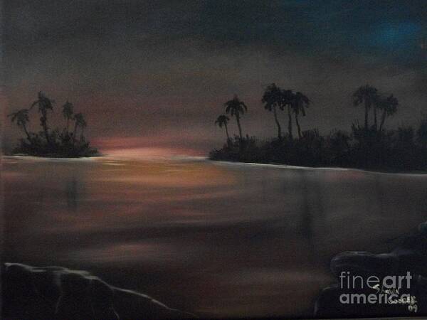 Landscape Art Print featuring the painting Sundown by Shawn Cooper