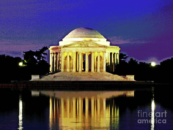Larry Art Print featuring the photograph Sunrise At Jefferson Memorial by Larry Oskin