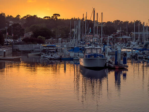 Monterey Art Print featuring the photograph Sunset at the Marina by Derek Dean