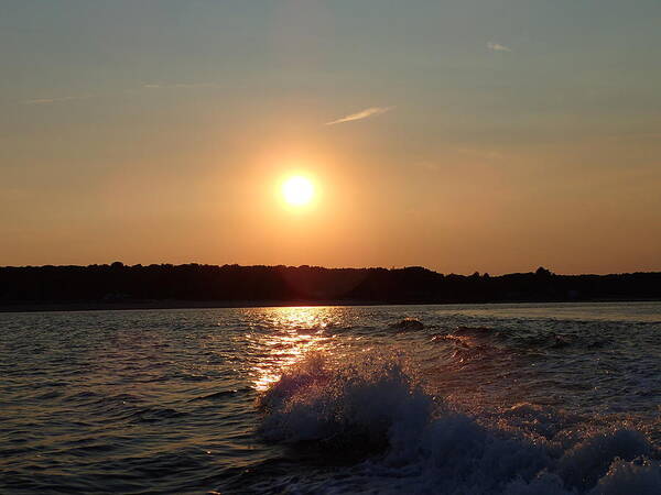 Sunset Art Print featuring the photograph Sunset on the Long Island Sound by Susan Jensen