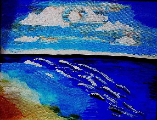 Seascape Art Print featuring the painting Surf of Love 2 by Lorna Lorraine