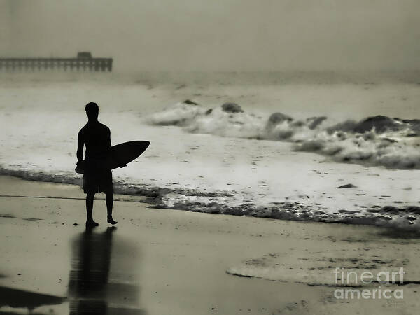 Surf Art Print featuring the photograph Surfer Silhouette by Jeff Breiman