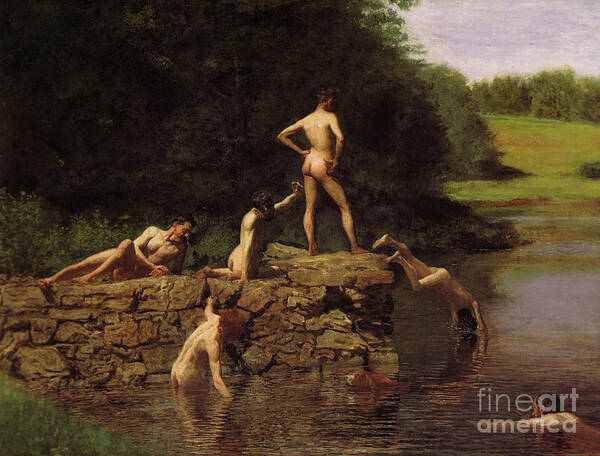 Eakins Art Print featuring the painting Swimming Hole by Thomas Cowperthwait Eakins