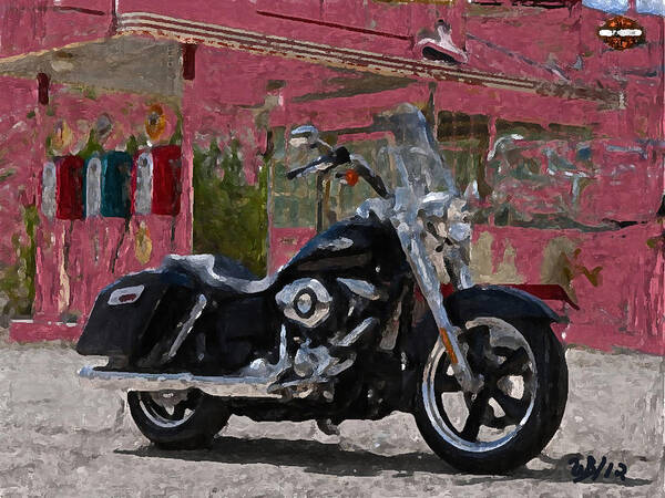 Motorcycles Art Print featuring the painting Switchback by Wayne Bonney