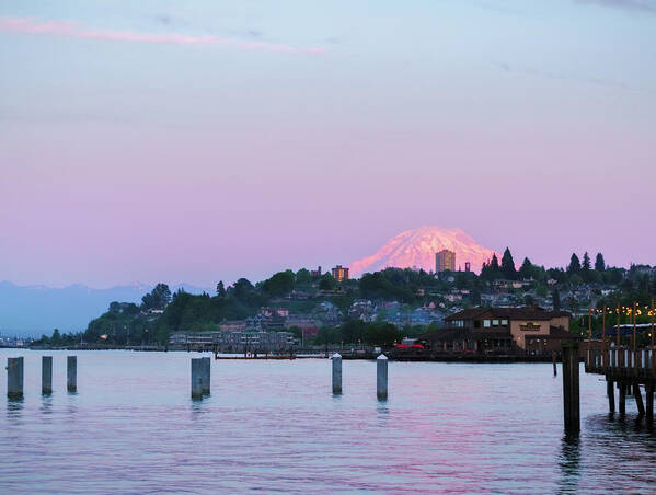 Tacoma Art Print featuring the photograph Tacoma Sunset by Ken Stanback