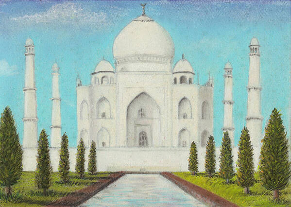 Pastel Art Print featuring the pastel Taj Mahal by Joe Michelli