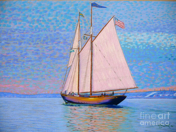 Pastels Art Print featuring the pastel Tall Ship Virginia Entering Halifax Harbour by Rae Smith PSC
