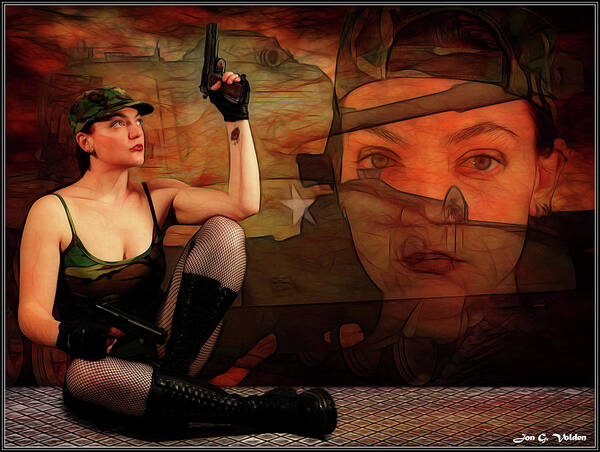 Tank Art Print featuring the photograph Tank Girl Memories by Jon Volden
