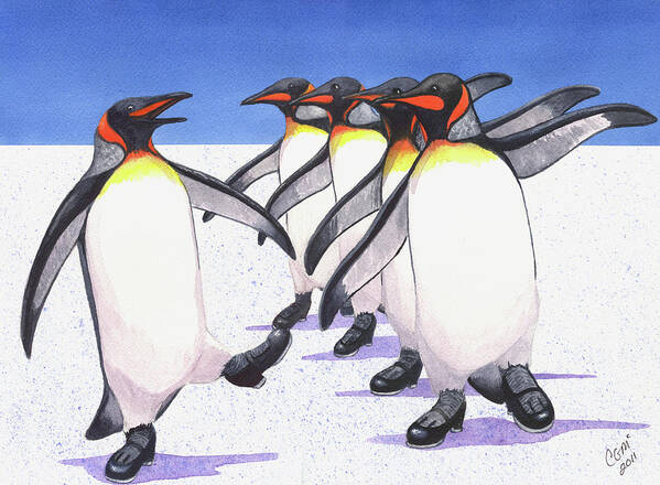 Penguin Art Print featuring the painting Tappity Tap by Catherine G McElroy