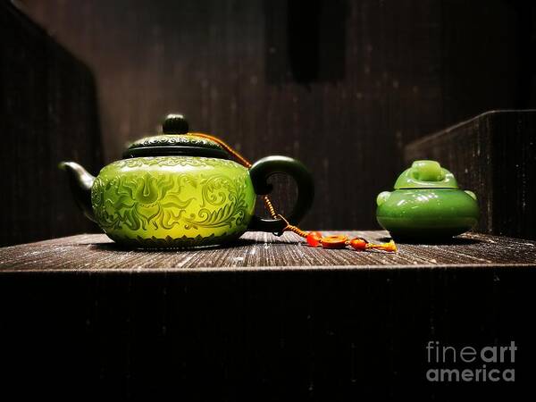 Ancient Jade Art Print featuring the photograph Tea for one by Jarek Filipowicz