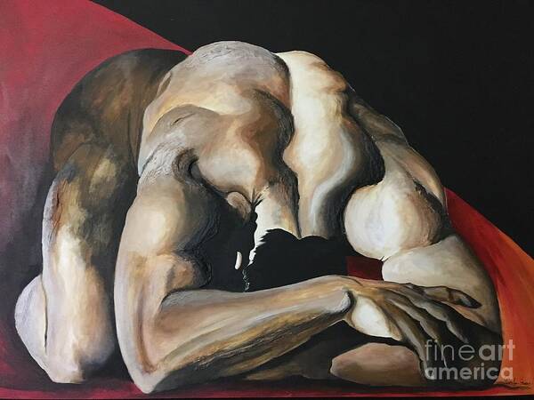 Man Art Print featuring the painting Tell Me The Reason Why by Pamela Henry