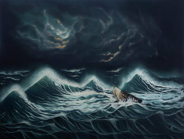 Nesli Art Print featuring the painting Tempest by Neslihan Ergul Colley