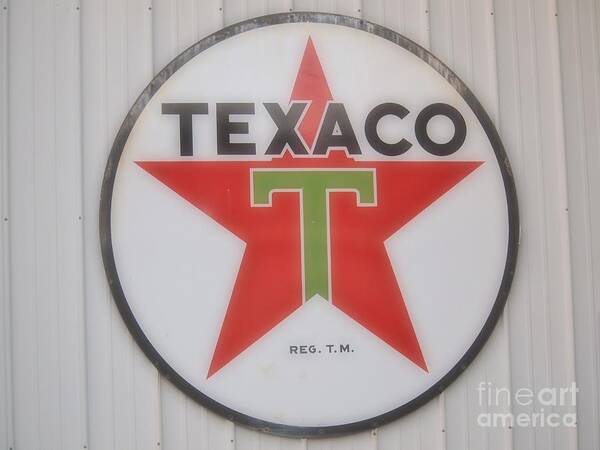 Texaco Art Print featuring the photograph Texaco Sign by Jennifer Craft