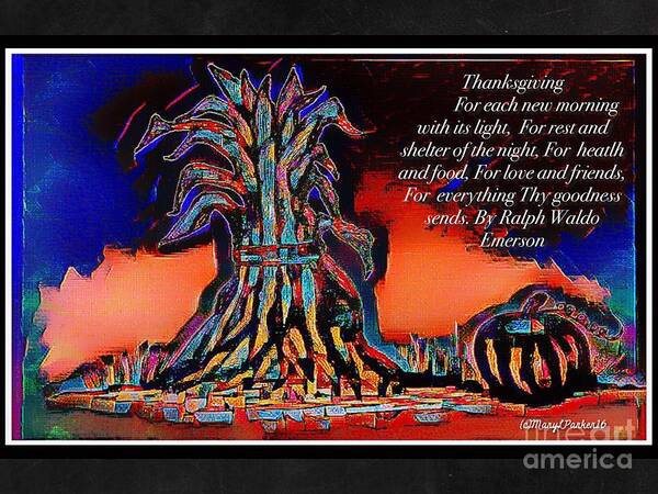  Mix Media Art Print featuring the mixed media ThanksgivingBlessing by MaryLee Parker