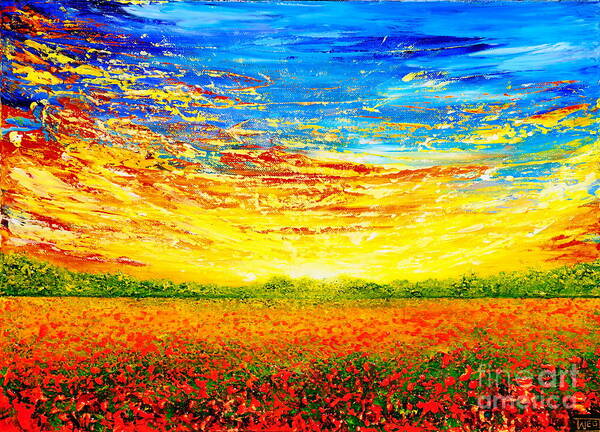 Sunset Art Print featuring the painting That Time Of The Year by Teresa Wegrzyn