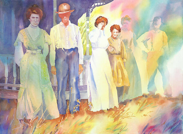 Family Art Print featuring the painting The Aunts Come Calling by Tara Moorman