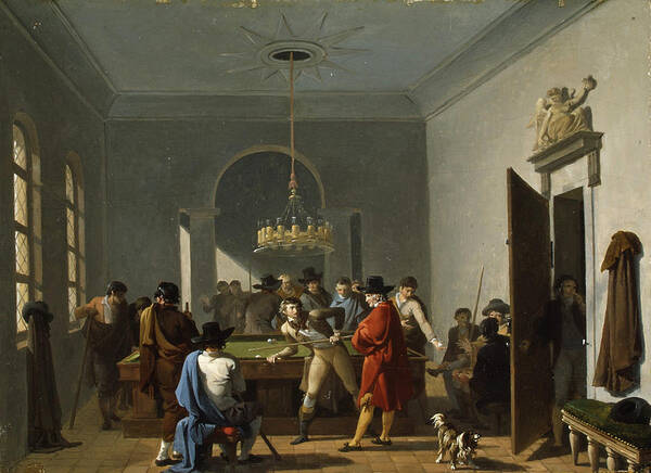 Nicolas-antoine Taunay Art Print featuring the painting The Billiard Room by Nicolas-Antoine Taunay