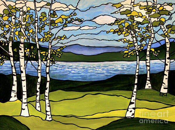 Birch Trees Art Print featuring the painting The Birches by Elizabeth Robinette Tyndall