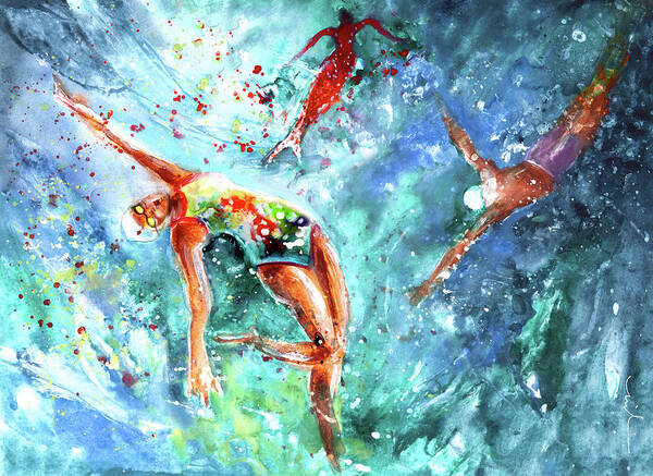 Sports Art Print featuring the painting The Blood Of A Siren by Miki De Goodaboom