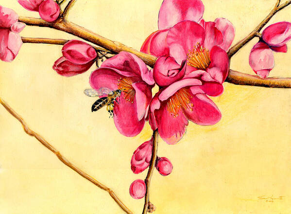 Bee Art Print featuring the painting The Collector by Thomas Hamm
