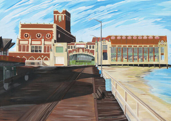 Asbury Art Art Print featuring the painting The Convention Hall Asbury Park by Patricia Arroyo