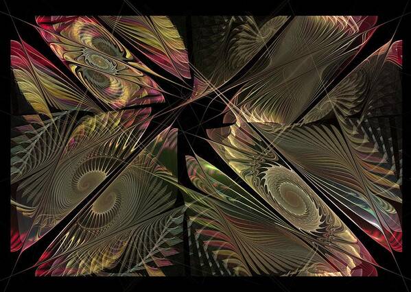 Abstract Art Print featuring the digital art The Elementals - Calling The Corners by Nirvana Blues