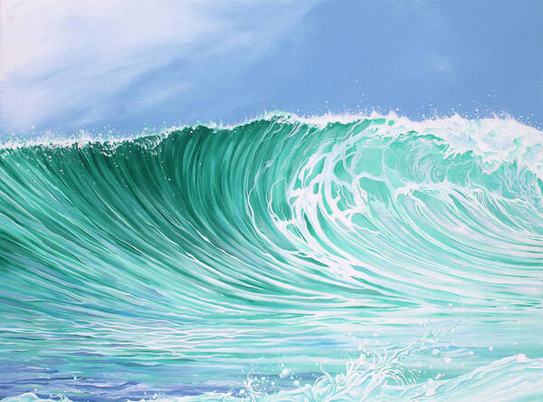 Wave Art Art Print featuring the painting The Falls by William Love