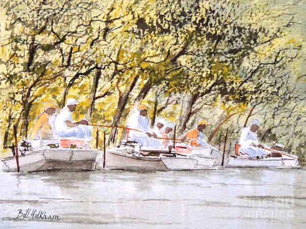Fishing Art Print featuring the painting The Fishing Party by Bill Holkham